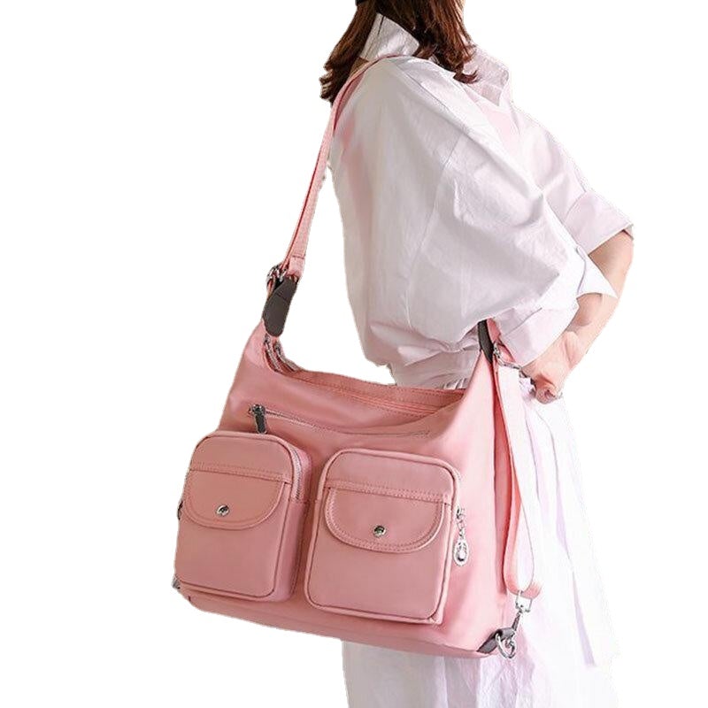 Women Waterproof Multi-Carry Multi-pocket Solid Crossbody Bag Backpack