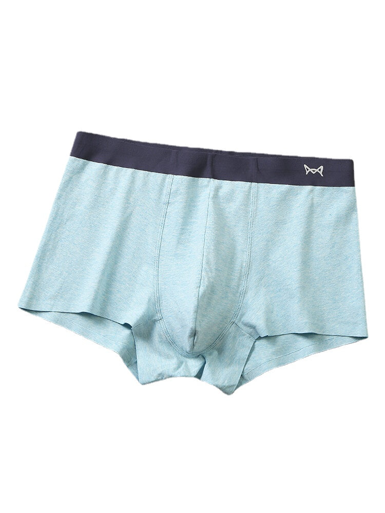 Multipacks Mens Seamless U Convex Cotton Boxers Solid Color Underpants Sets