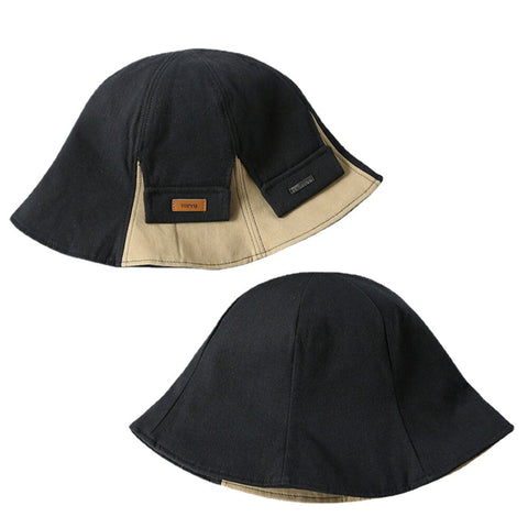 Women Cotton Double-Sided Short Brim Casual Sunshade Wild Bucket Hat