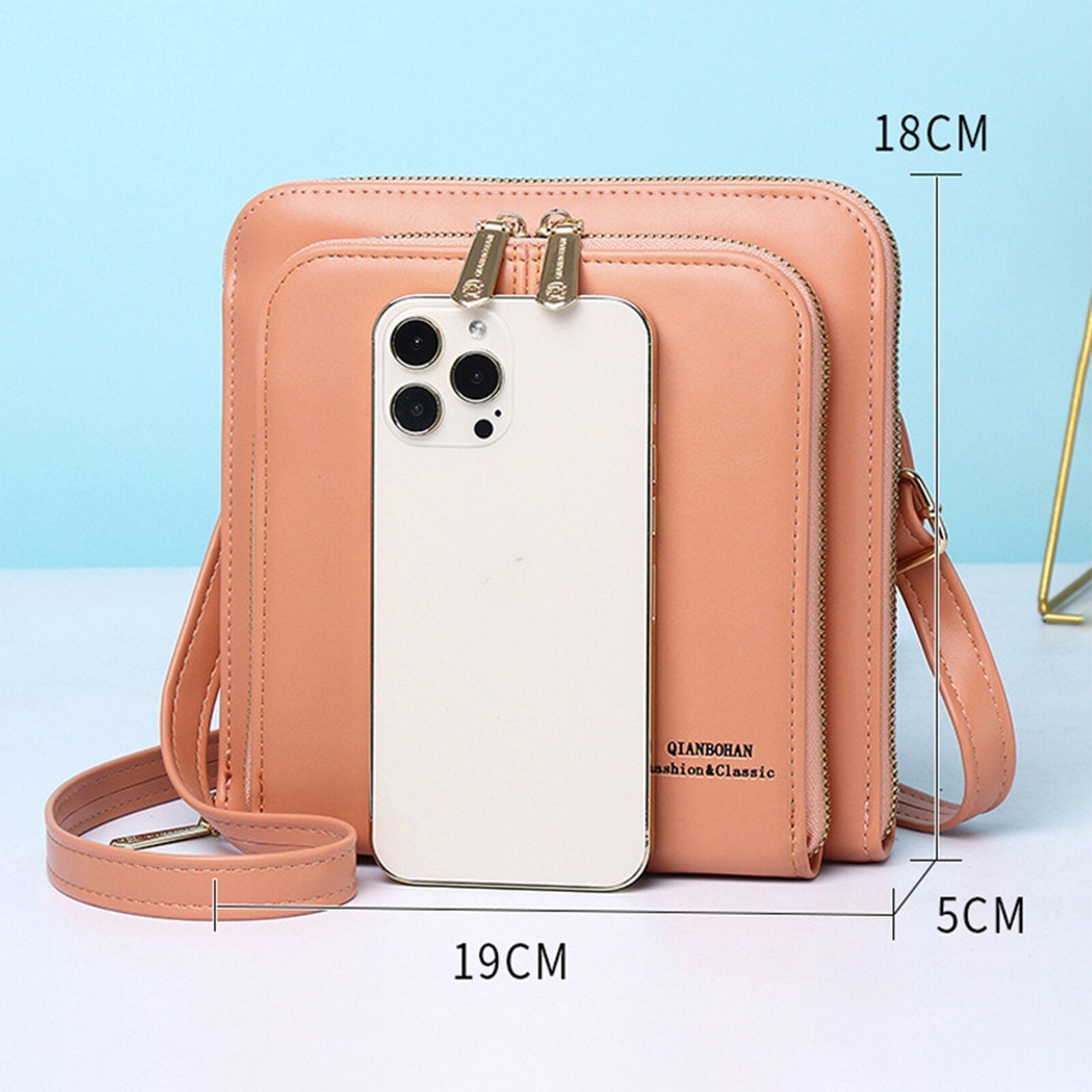 Women Artificial Leather Fashion Casual Crossbody Bag Multi-compartment Multi-card Slot Phone Bag