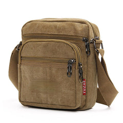 Men's Retro Canvas Crossbody Bag with Multi Pockets - Casual Shoulder Bag