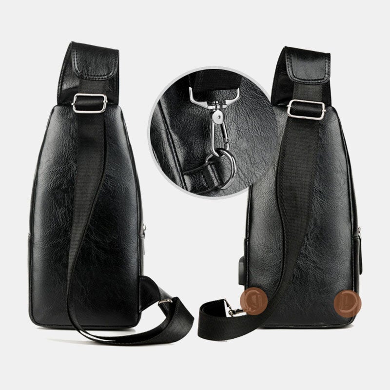3PCS Men Chest Bag Wallet Belt Set Casual Multifunction Wear- Resistant Crossbody Shoulder Gift