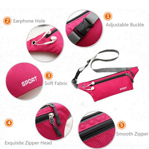Running Waist Outdooors Sports Zipper Gym Hiking Belt Phone Anti Theft Coin Bags