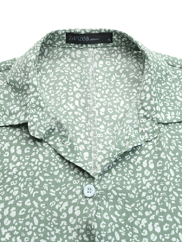 Vintage Floral Print Patchwork Lapel Long Sleeve Holiday Shirt Maxi Dress