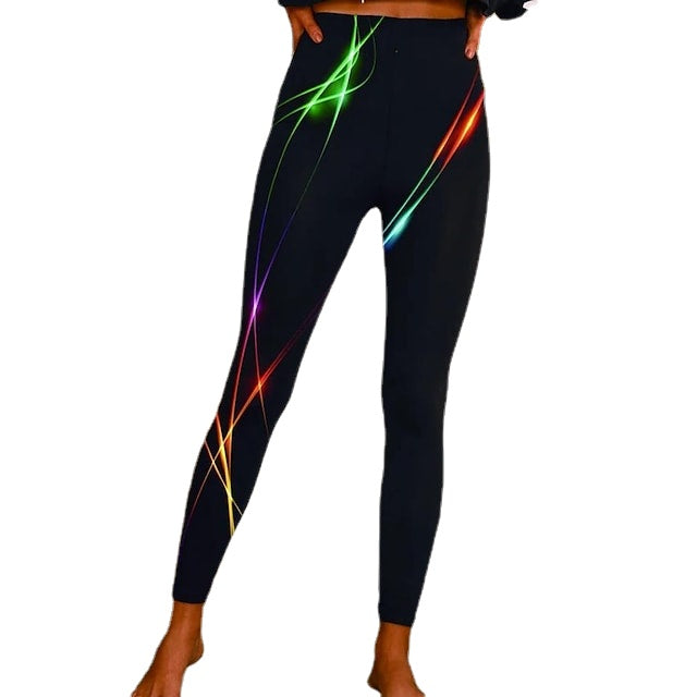 Women's Casual Cut Out Print Micro-elastic Designer Personality Pants
