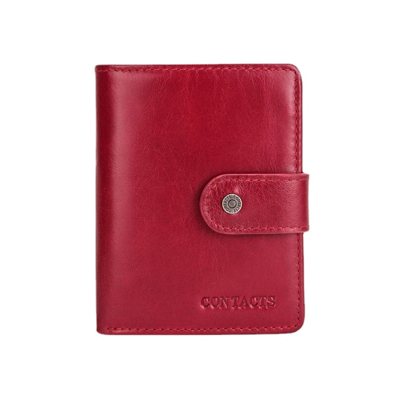 Women Genuine Leather RFID Multi-function Multi Card Slots Brief Card Holder Wallet