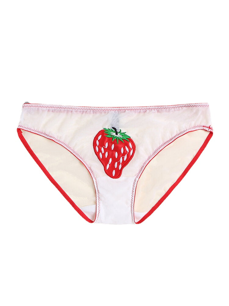 Women's Daisy Fruit Print Mesh Breathable Hip Panty