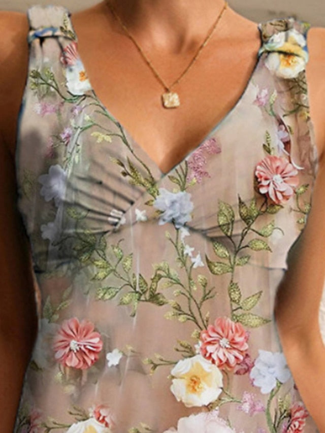 Women's Swimwear Tankini 2 Piece Normal Swimsuit High Waisted Trees / Leaves Floral Print Khaki Padded V Wire Bathing Suits Sports Vacation Sexy / Strap / New / Strap