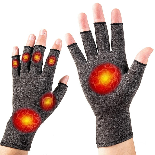 Copper Compression Gloves for Arthritis Relief, Hand Pain, Swelling & Carpal Tunnel - Fingerless Typing Support