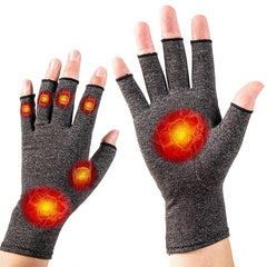 Copper Compression Gloves for Arthritis Relief, Hand Pain, Swelling & Carpal Tunnel - Fingerless Typing Support