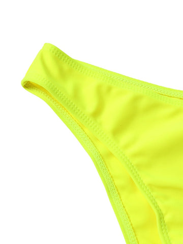 Women's Swimwear Bikini 2 Piece Normal Swimsuit Halter Push Up Color Block Black Yellow Red Halter Bathing Suits Sexy Active Sexy / New / Padded Bras
