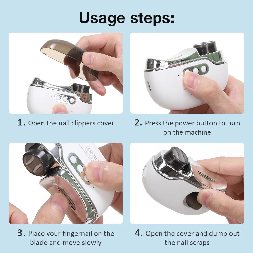 Automatic Electric Nail Clippers with Nail Lamp - Adult & Baby, Manicure/Pedicure, Fingernail & Toe Nail Trimmer, Polishing Cutter