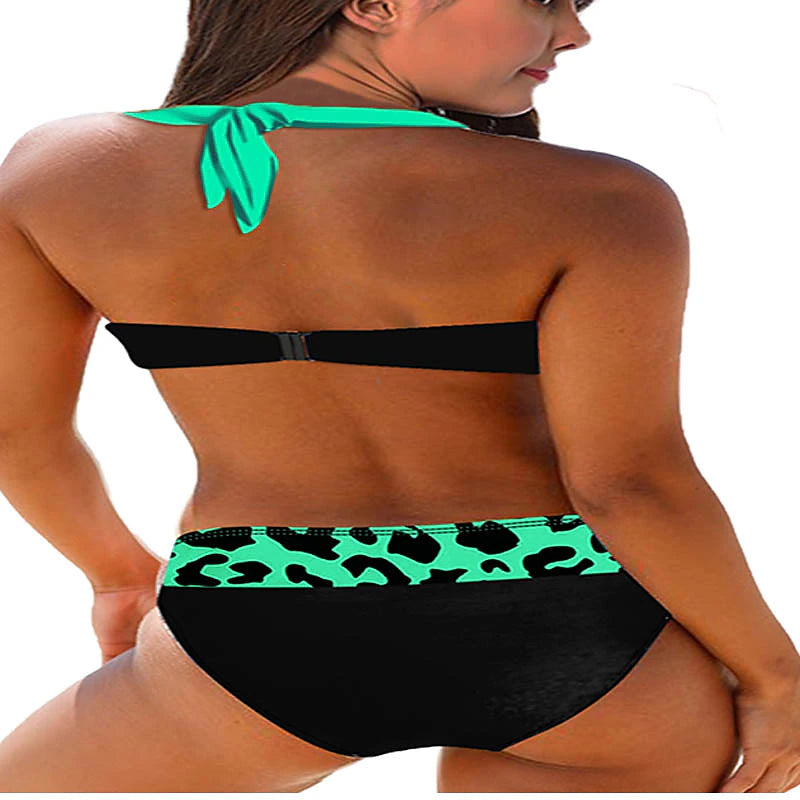 Women's Swimwear Tankini 2 Piece Normal Swimsuit Backless 2 Piece Printing Adjustable Print Multi Color Green Black Blue Rainbow Padded Strap Bathing Suits Sexy Vacation Beach Wear