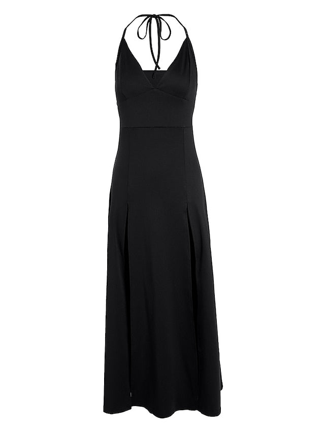 Women's Party Dress Sheath Dress Sexy Dress Long Dress Maxi Dress Black Sleeveless Pure Color Backless Summer Spring Fall Spaghetti Strap Hot Party Evening Party Slim