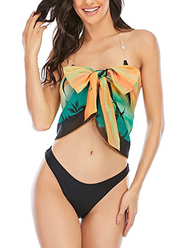 Women's Swimwear Cover Up Swim Shorts wrap Normal Swimsuit Printing Floral Bathing Suits New Vacation Fashion, Sexy, Modern