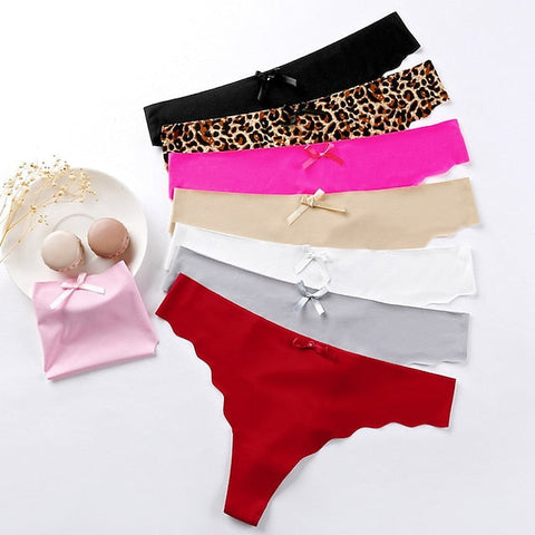 Women's Sexy Panties G-strings & Thongs Panties Brief Underwear 1 PC Underwear Fashion Sexy Comfort Basic Bow Leopard Pure Color Nylon Low Waist Sexy Multi color Black Pink