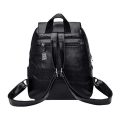 Women Multi-pocketsAnti-Theft Backpack Leage Capacity Soft Leather Shoulder Bag