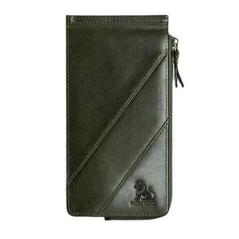 Men Women RFID Wallet Genuine Leather Long Purse 12 Slots Card Holder Zipper Phone Wallet