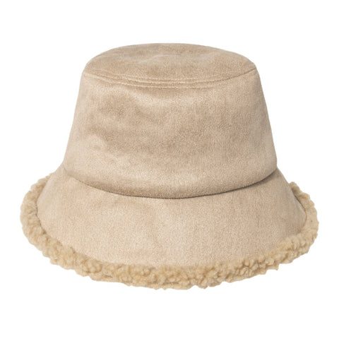 Unisex Lamb Hair Suede Plus Thicken Warm Windproof Soft All-match Bucket Hat