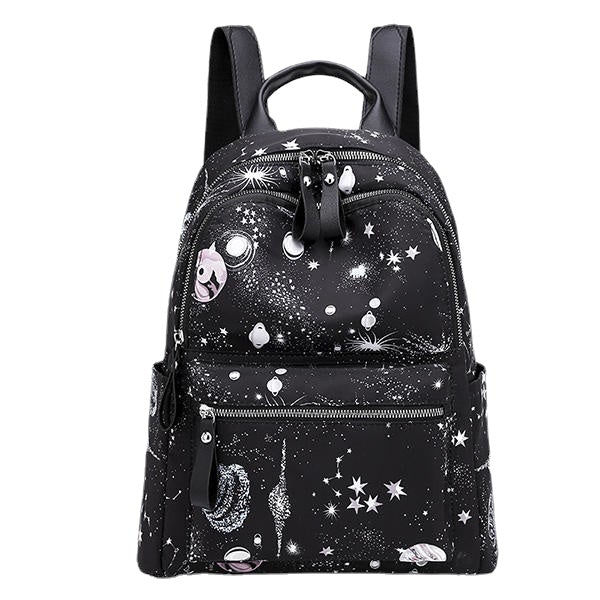 Women Oxford Large-capacity Starry Sky Pattern Shoulder Bag Backpack