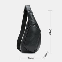 Men Genuine Leather Casual Chest Bags Anti-theft Retro 6.3 Inch Phone Bag Cowhide Crossbody