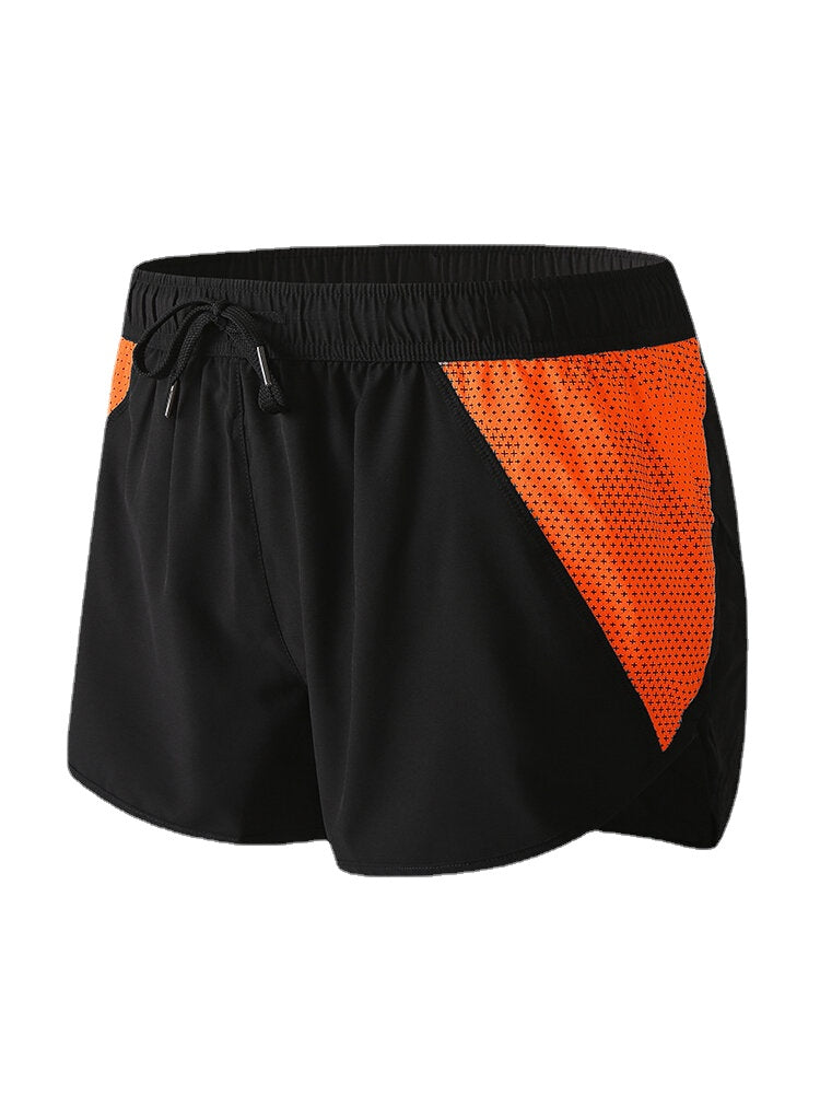 Men Mesh Patchwork Quickly Dry Drawstring Breathable Sports Board Shorts