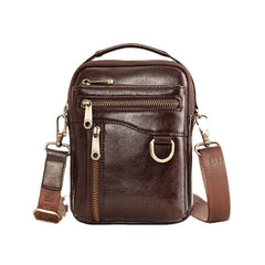 Men Genuine Leather Multifunction Multi-carry 4 Card Slots Crossbody Bag Waist