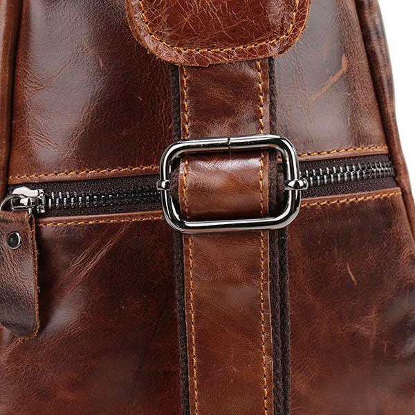 Men Vintage Genuine Leather Retro Crossbody Bag Chest