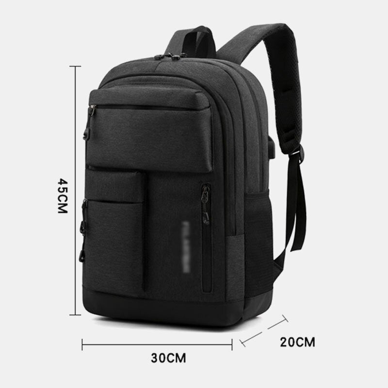 Men Oxford Multi-pocket Large Capacity USB Charging Backpack Casual Wild Waterproof School Bag