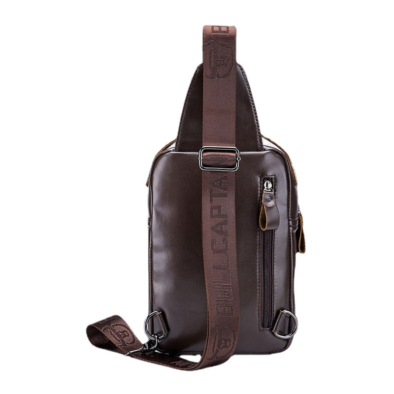 Vintage Genuine Leather Chest Bag Crossbody Shoulder