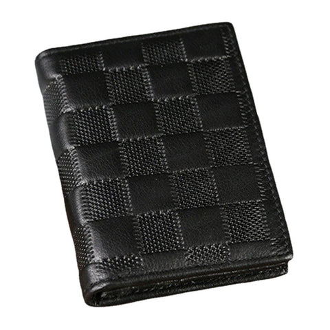 Men Genuine Leather 8 Card Slot Holder Casual Short Snap Embossing Pattern Bifold Wallets Coin Purse