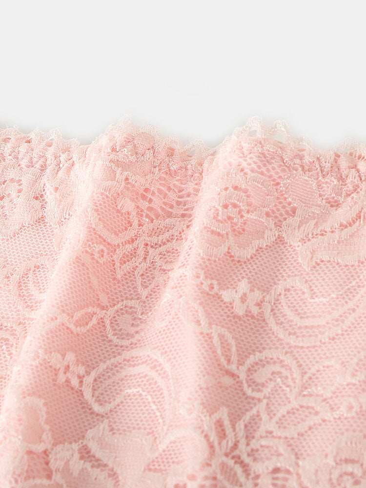 Plus Size Women's Floral Lace High Waist Cozy Panties