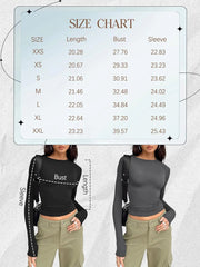 Womens Long Sleeve Shirts Basic Crop Tops Tight Slim Fit Cute Teen Girls Fall Winter Clothes