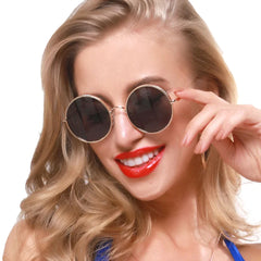 Unisex Retro Metal Round Shape Fashion UV Protection Sunglasses