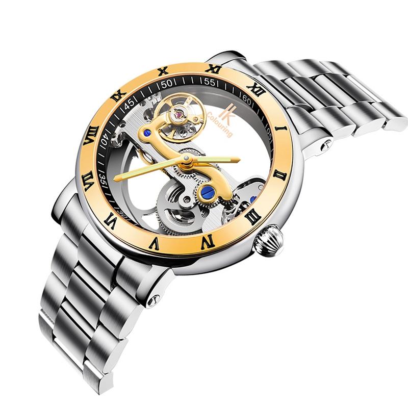 Business Style Men Wrist Watch Stainless Steel Strap Automatic Mechanical Watches