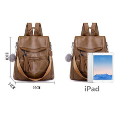 Women Girl Leather Back To School Backpack Travel Handbag Shoulder Bags Tote