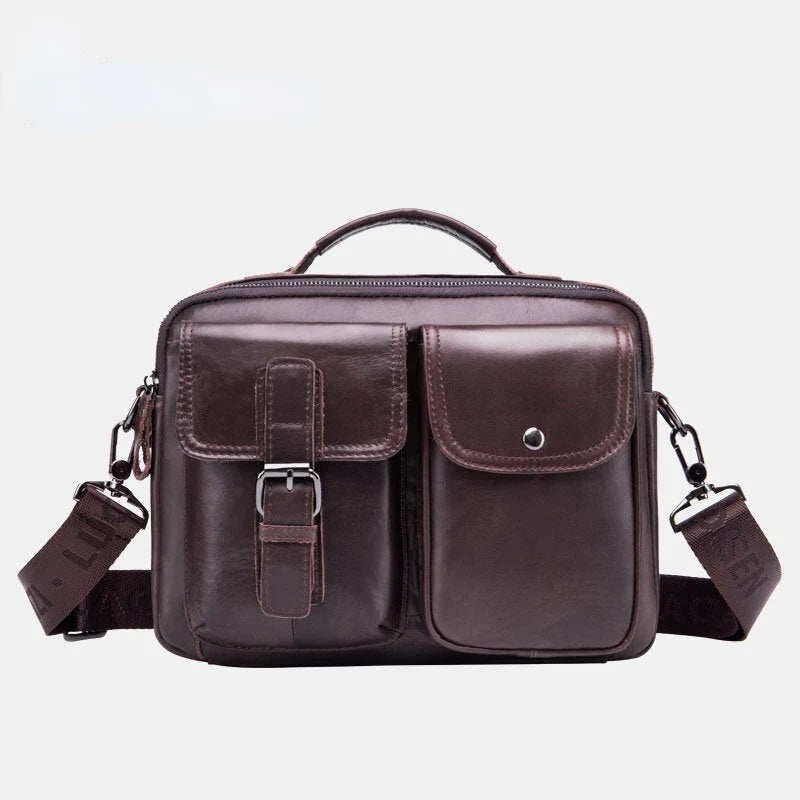 Men's Vintage Leather Business Crossbody Handbag for Work