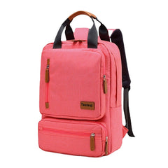 Men Women Fashion Large Capacity Multi-pocket Pure Color Backpack