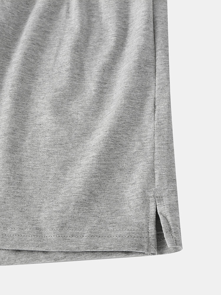 Mens Cotton Solid Color Thin Breathable Loose Comfy Home Shorts Boxers