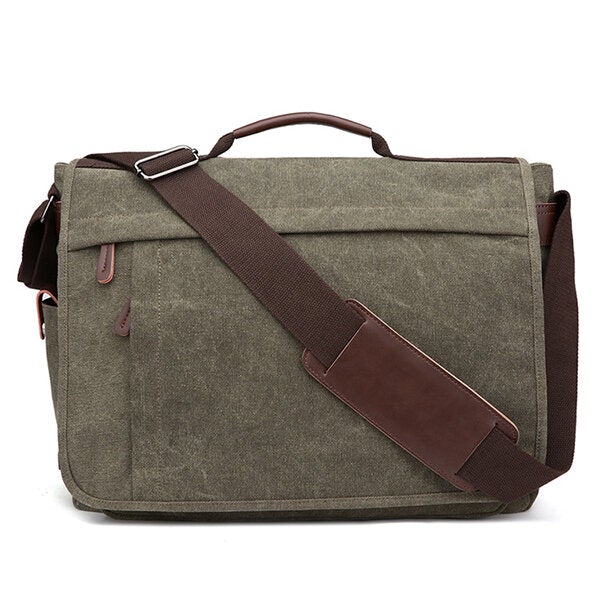 Large Capacity Canvas Business Laptop Bag Shoulder Crossbody For Men