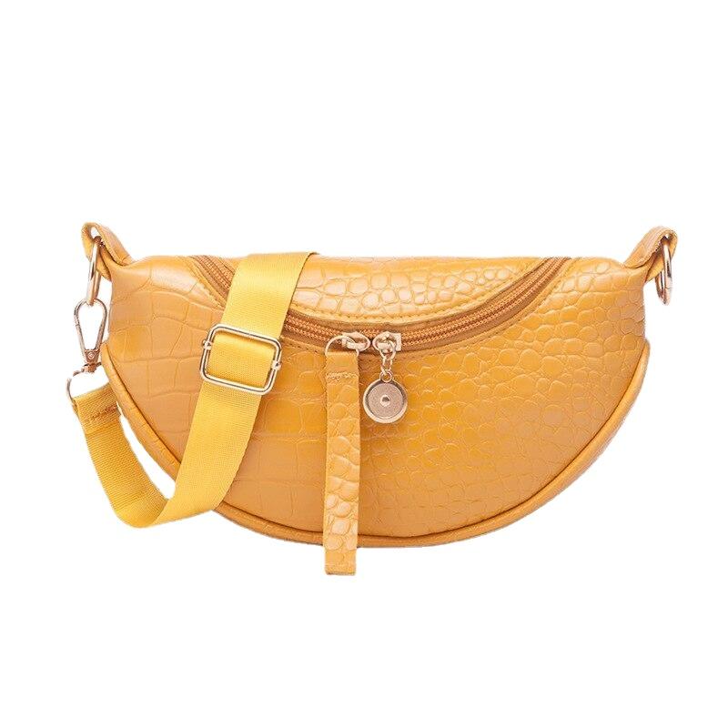 Casual Waterproof Women's Zippered Leather Waist Packs With Adjustable Belt