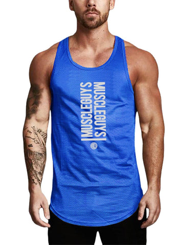 6 Colors Men Text Print Workout Fitness Sleeveless Sport Tank Tops