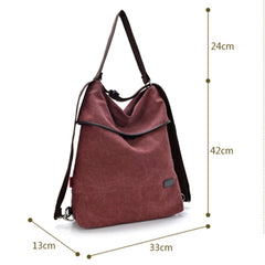 Women Canvas Multifunctional Microfiber Leather Large Capacity Handbag Shoulder Bags Backpack