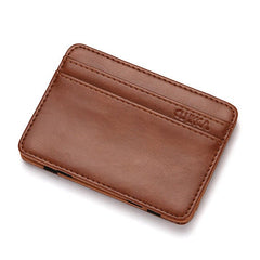 PU Money Card Clip Magic Wallet Casual Clutch Bus Card Bag