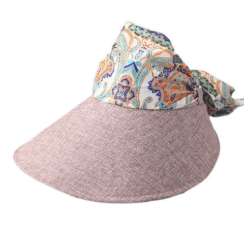 Women Summer Wide Brim Sun Bucket Hat Foldable Anti-UV Gardening Visor Cap