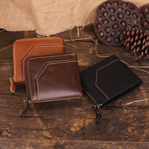 Men First Layer Cowhide Bifold 12 Card Slot Case RFID Anti-magnetic Wallet