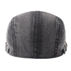 Men Washed Denim Made-old Casual Retro Driver Flat Hat Forward Hat Beret Hat