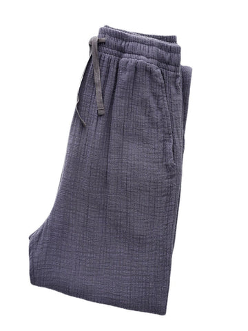 Cotton Women Solid Color Pocket Drawstring Home Casual Pajamas Pants