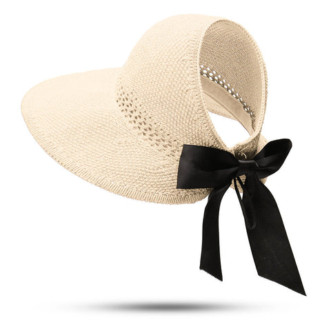 Women UV Protection Straw Hat Wide Brim Bucket Hats Round Flat Caps Beach Holiday Cap