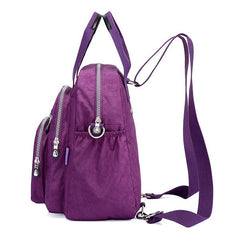 Women Lady Nylon Elegant Stylish Multipurpose Backpack Travel Shoulder Bag